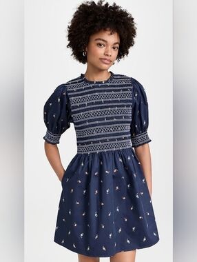 Hill House Home Vivi Nap Dress In Petite Fleur Navy